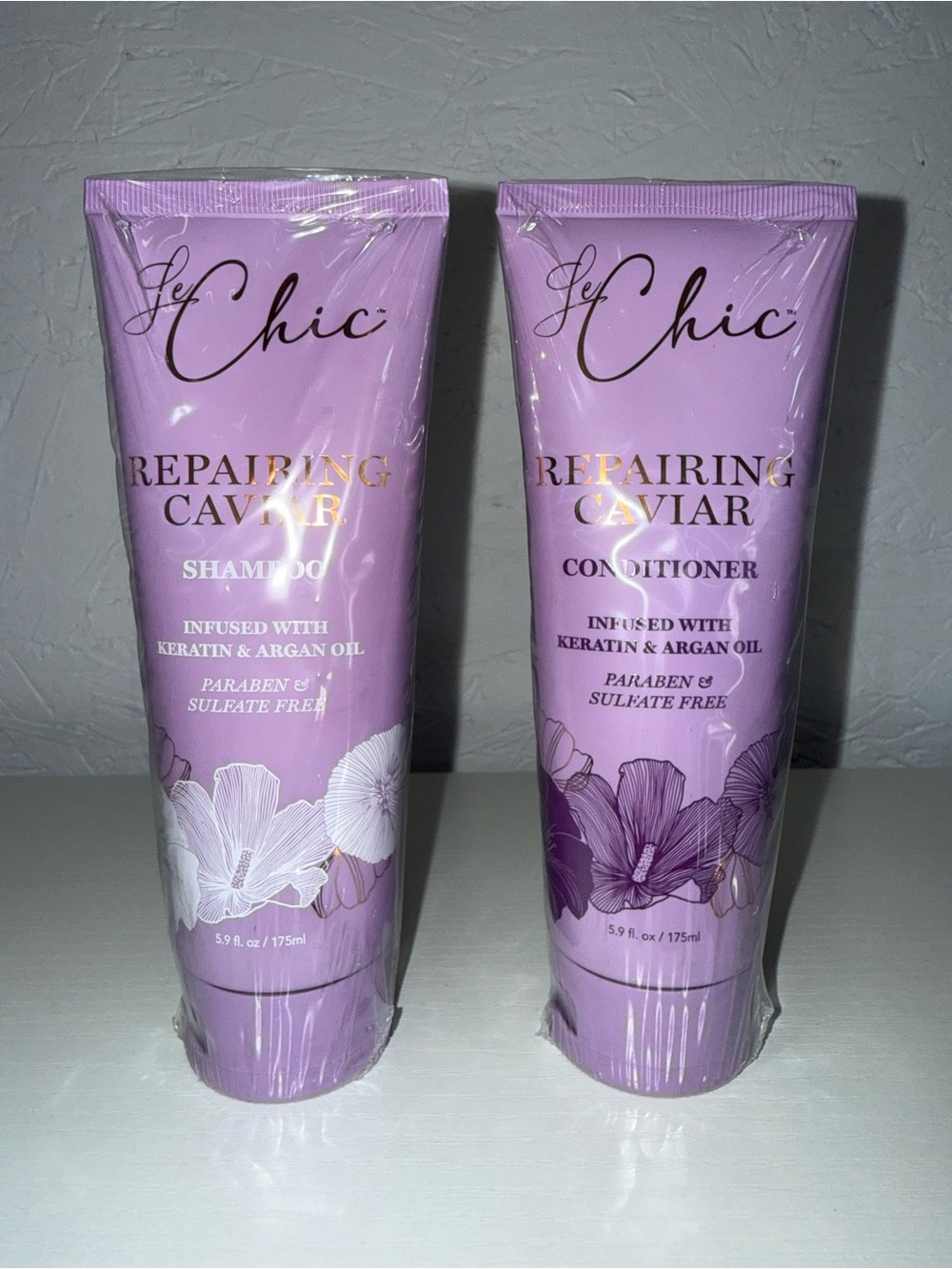 Le Chic Repairing Caviar Shampoo Conditioner Set Keratin Argan Oil 5.9oz 175ml